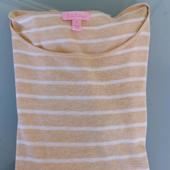 Lilly Pulitzer Striped Knit Sweater Pullover Top XS Pockets Tassel Detail - Picture 9 of 12